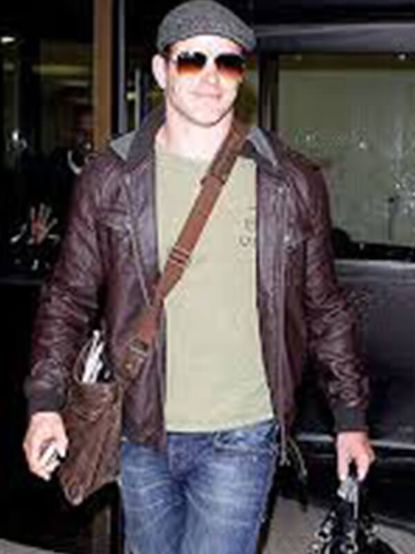 Kellan Lutz Dark Brown Leather Jacket