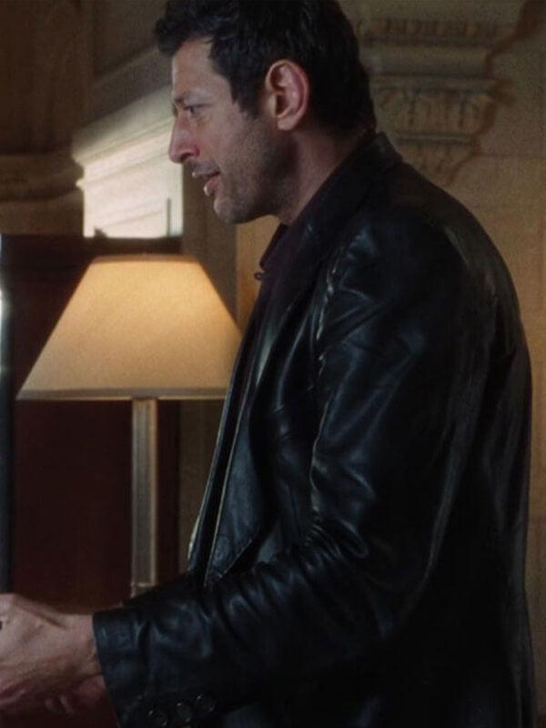 Lost World Jurassic Park 1997 Jeff Goldblum Black Leather Jacket