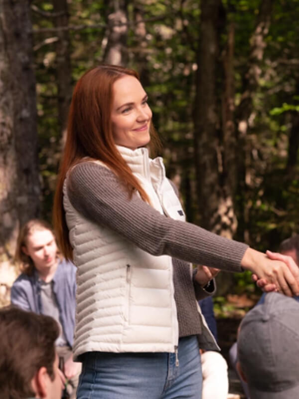Maggie Sullivan Sullivan’s Crossing 2023 White Puffer Vest