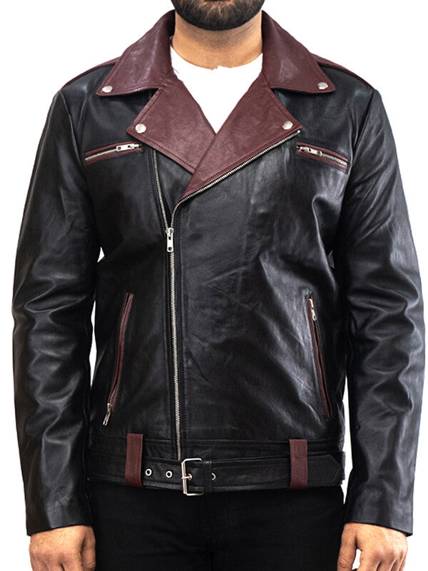 Mens Biker Lambskin Leather Jacket