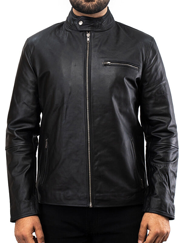 Mens Black Lambskin Leathr Jacket