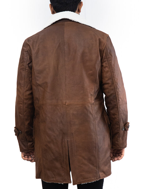 Mens Brown Batman The Dark Knight Rises Bane Leather Coat
