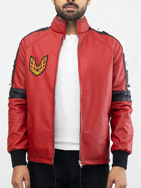 Mens Red Smokey And The Bandit Burt Reynolds Leather Costume jacket
