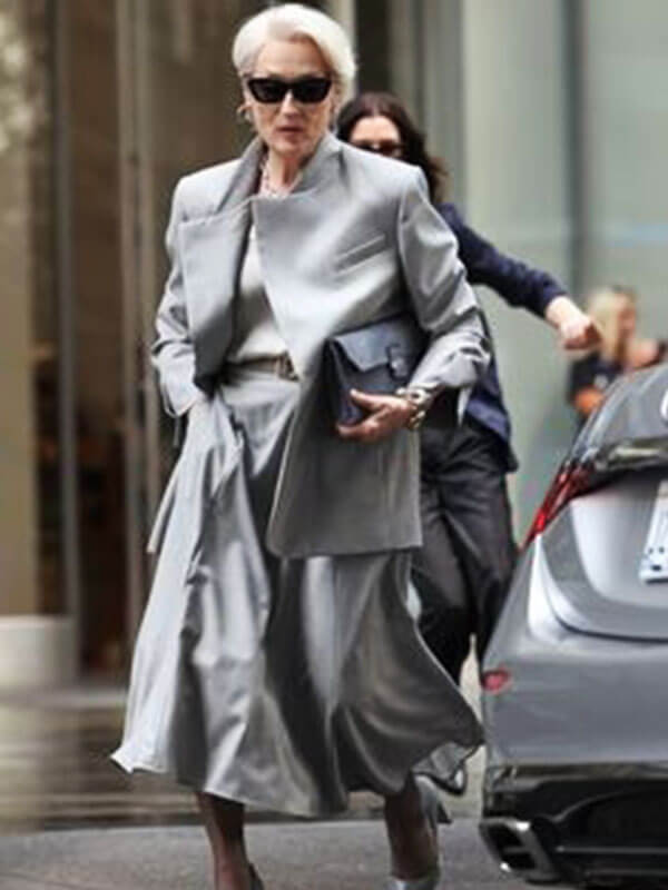 Meryl Streep Devil Wears Prada 2 Grey Cotton Blazer