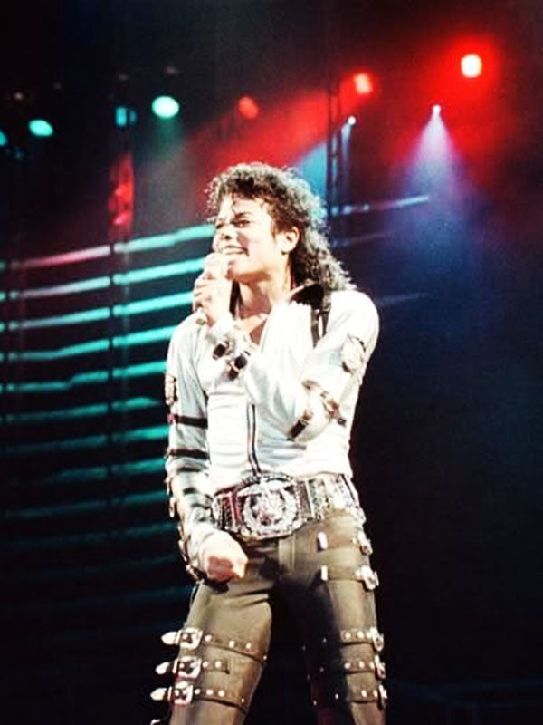 Michael Jackson Bad World Tour Silver Leather Jacket