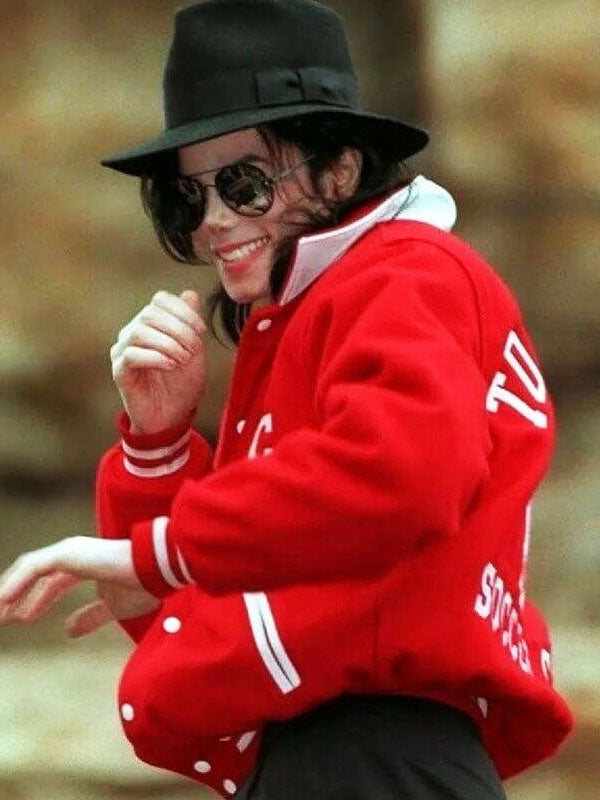 Michael Jackson London Spotting Red Bomber Jacket