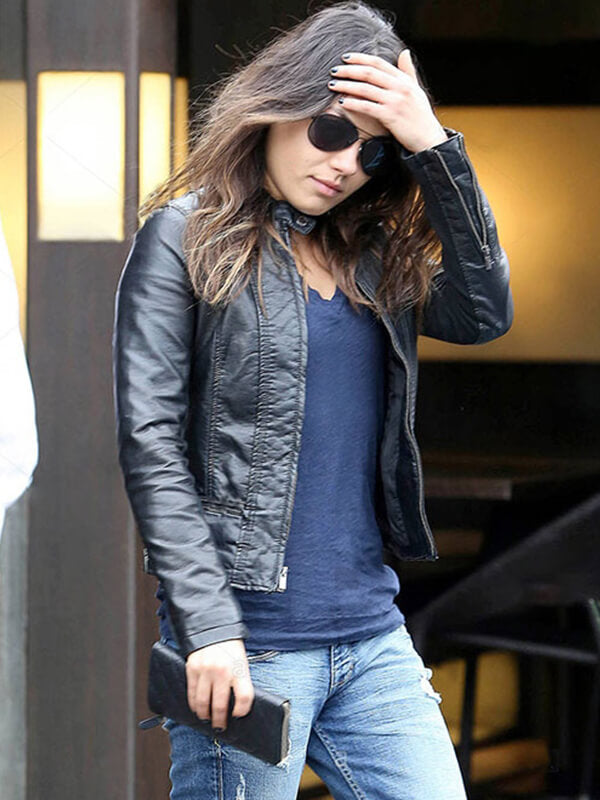 Mila Kunis Black Leather Jacket