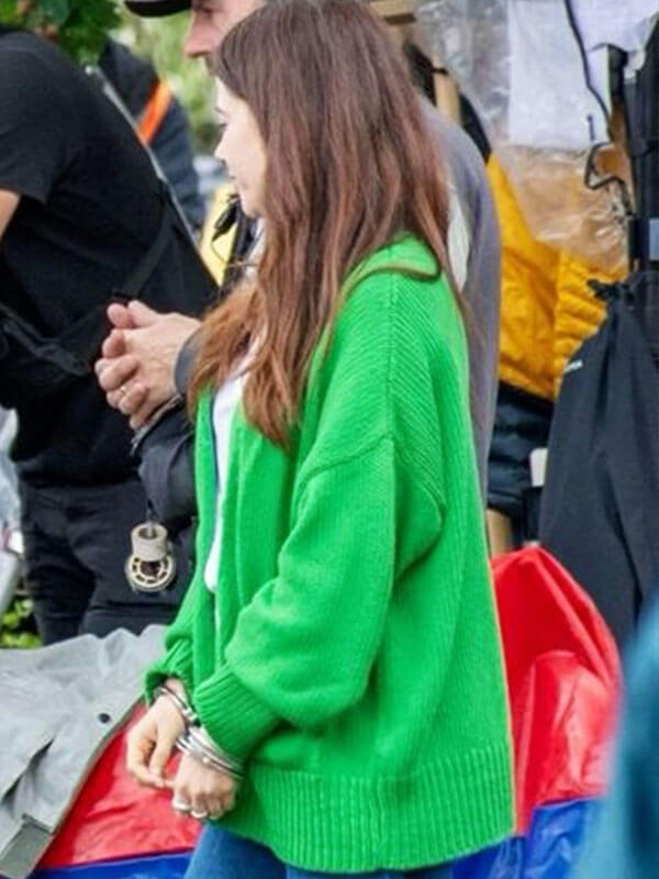 Molly Gordon Three Bags Full: A Sheep Detective Green Cardigan Jacket