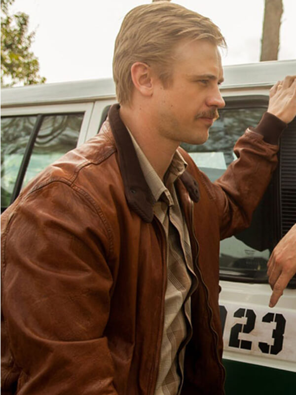Narcos 2015 Season 1 Boyd Holbrook Brown leather Jacket