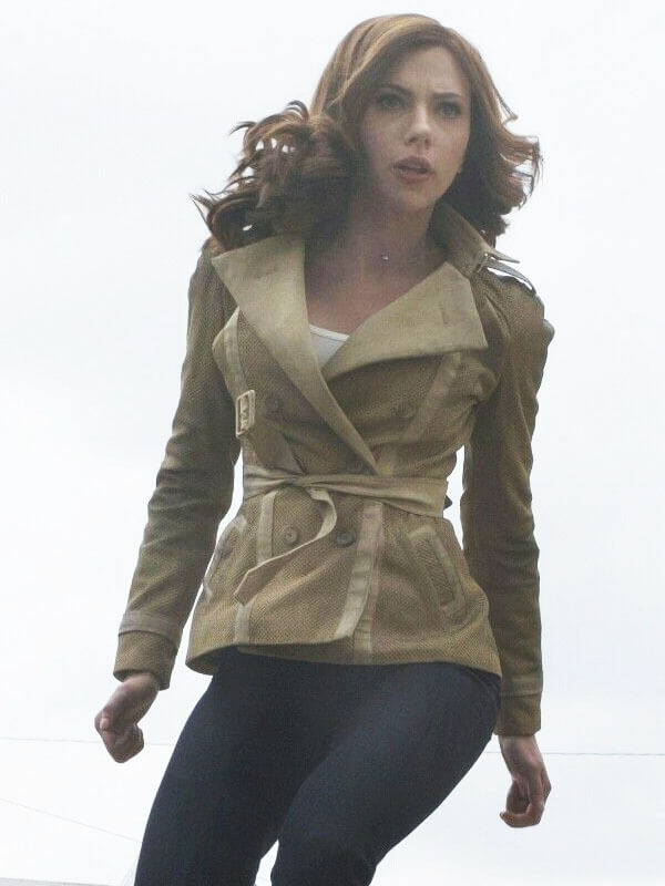 Natasha Romanoff Captain America The Winter Soldier Brown Leather Jacket
