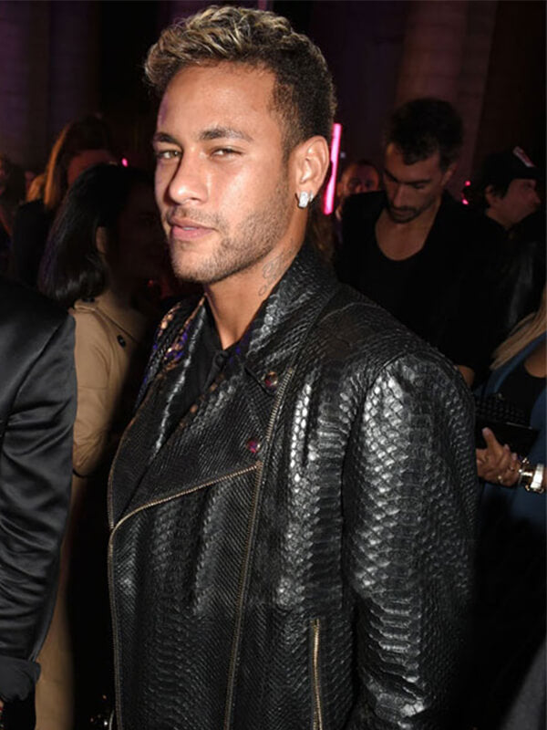 Neymar Black Leather Jacket