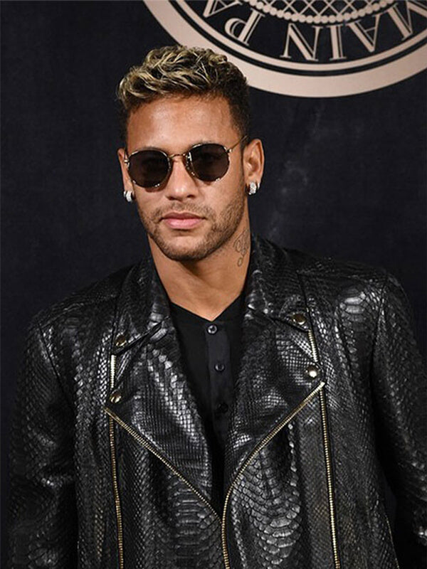 Neymar Black Leather Jacket