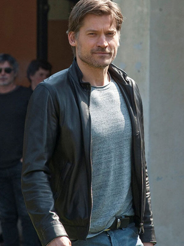 Nikolaj Coster Waldau Black Leather Jacket