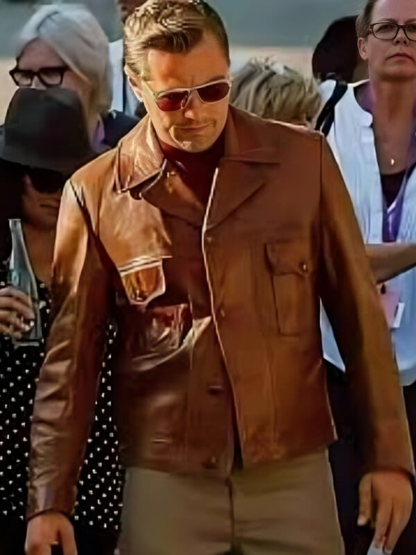 Once upon A Time In Hollywood Leonardo DiCaprio Brown Leather Jacket
