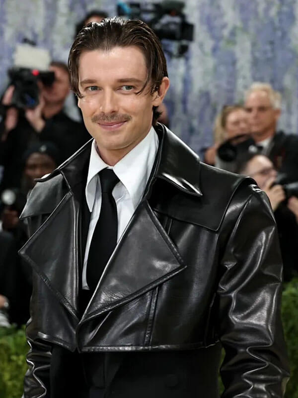 Patrick Schwarzenegger Met Gala 2026 Black Leather Crop Jacket