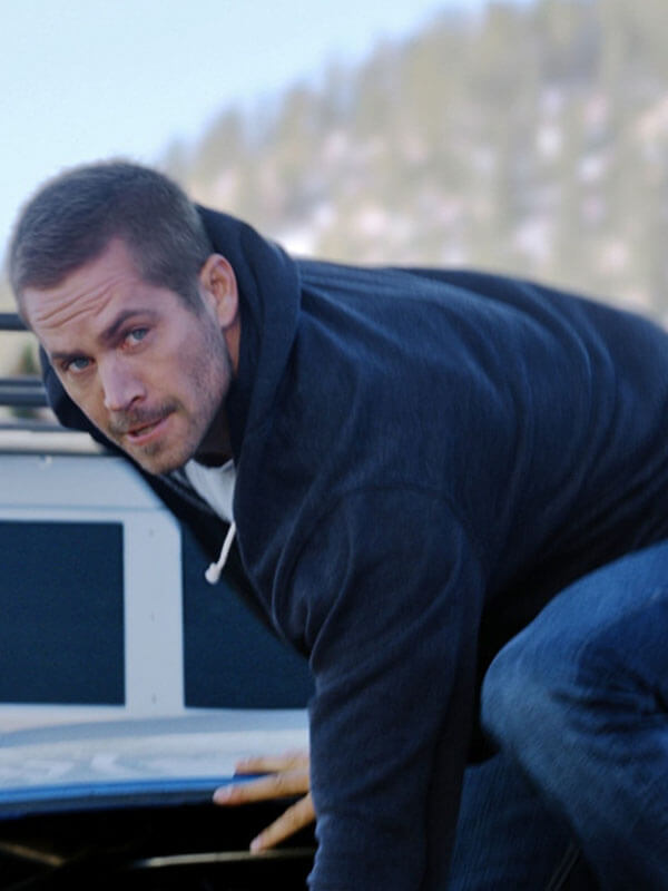 Paul Walker Furious 7 2015 Blue Zipup Hoodie