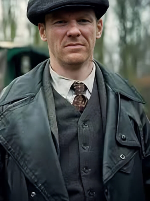 Peaky Blinders Brian Gleeson Black Long Leather Coat