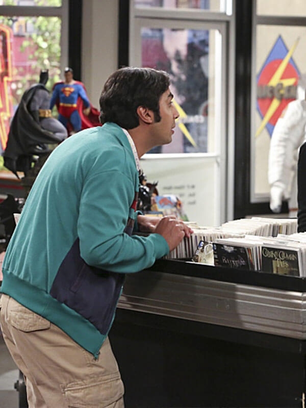 Raj Koothrappali Big Bang Theory Season 05 Green Windbreaker Jacket