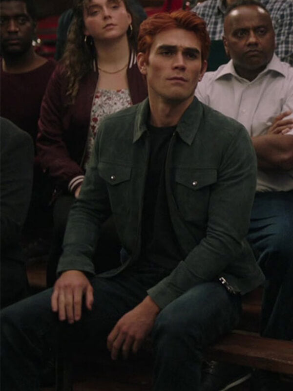 Riverdale 2017 KJ Apa Grey Suede Leather Jacket