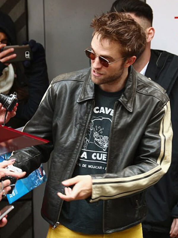Robert Pattinson Black Leather Jacket