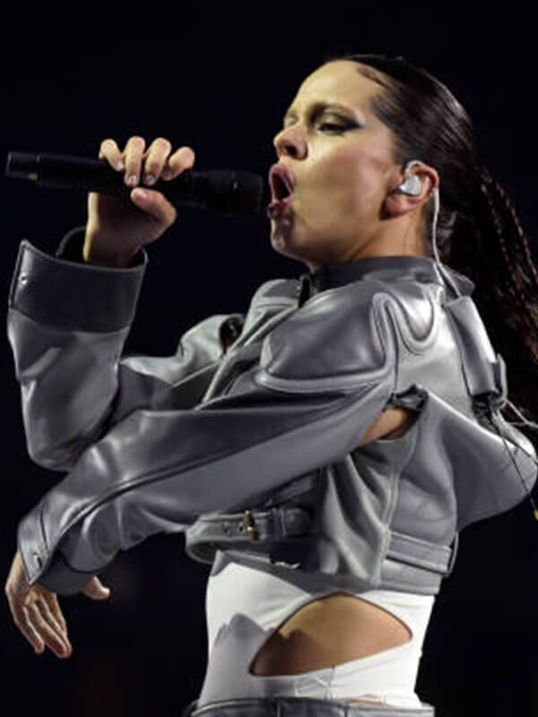 Rosalia Motomami Tour Bogota Grey Leather Moto Jacket