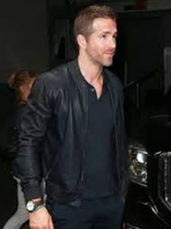 Ryan Reynolds Black Leather Jacket