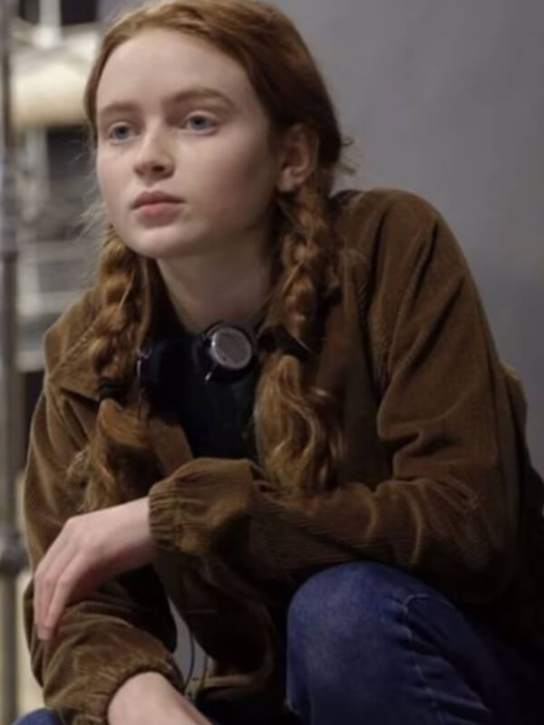 Sadie Sink Stranger Things S04 Brown Corduroy Jacket