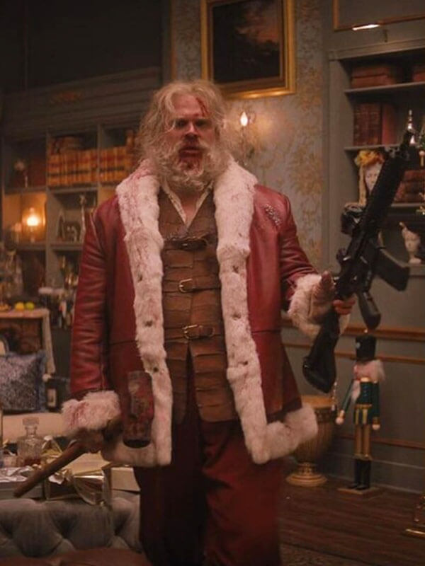 Santa Violent Night Red Leather Coat