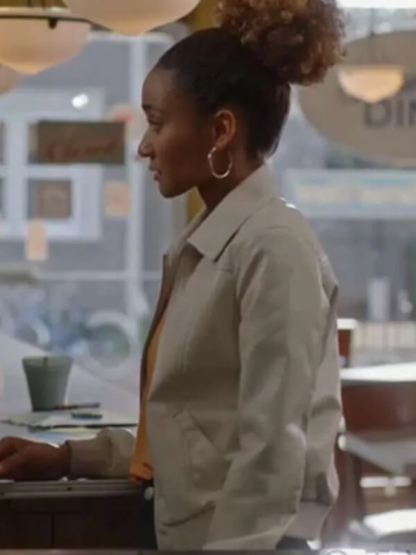 Sullivan’s Crossing 2023 Lindura White Leather Jacket Sydney Shandon