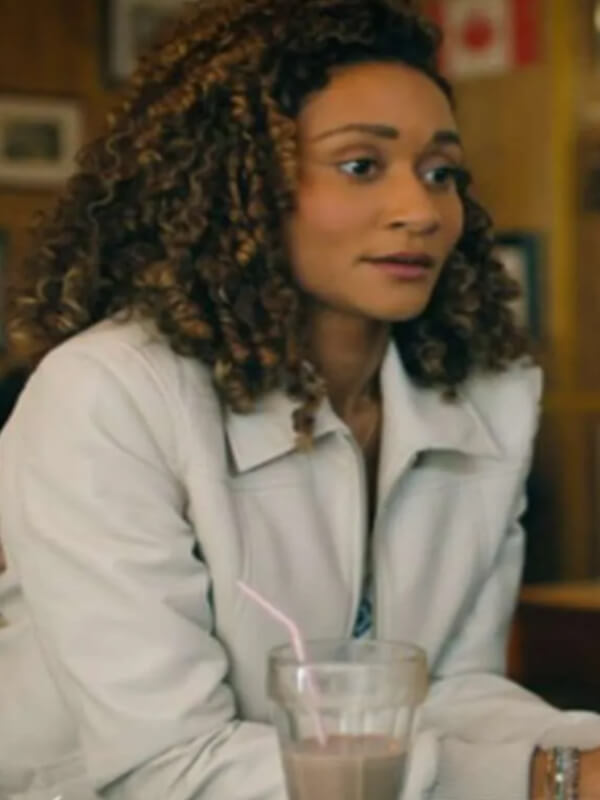 Sullivan’s Crossing 2023 Lindura White Leather Jacket Sydney Shandon
