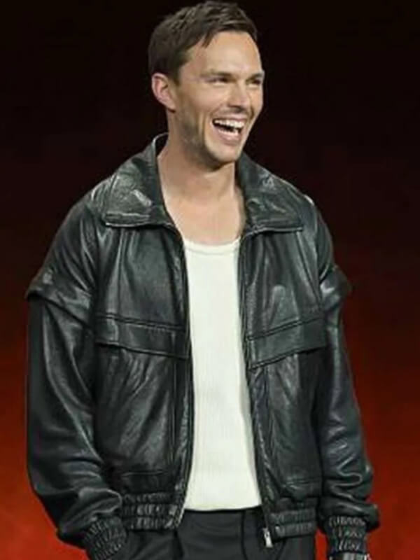 Superman 2025 Nicholas Hoult Black Leather Jacket