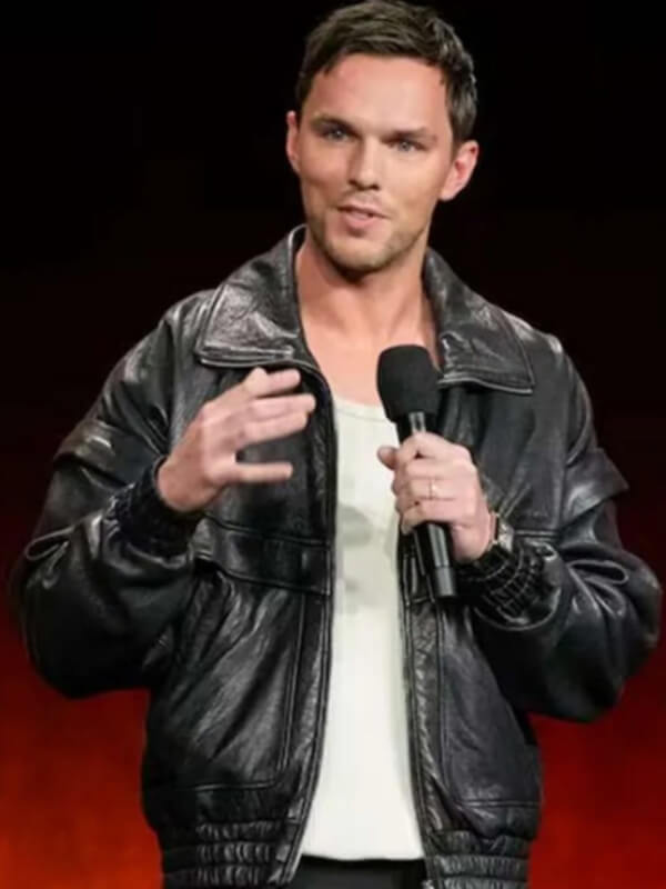 Superman 2025 Nicholas Hoult Black Leather Jacket