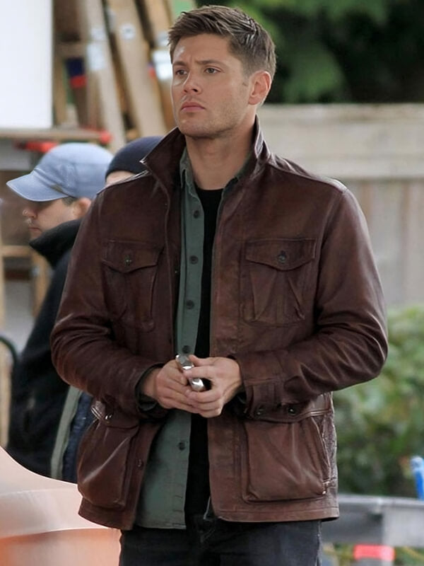 Supernatural Season 7 Jensen Ross Ackles Brown Leather Jacket