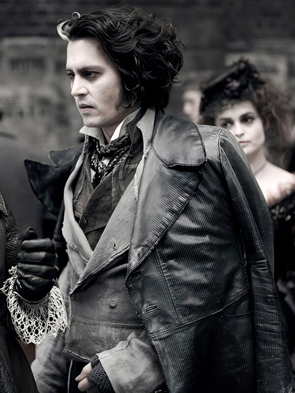 Sweeney Todd 2007 Johnny Depp Black Leather Coat