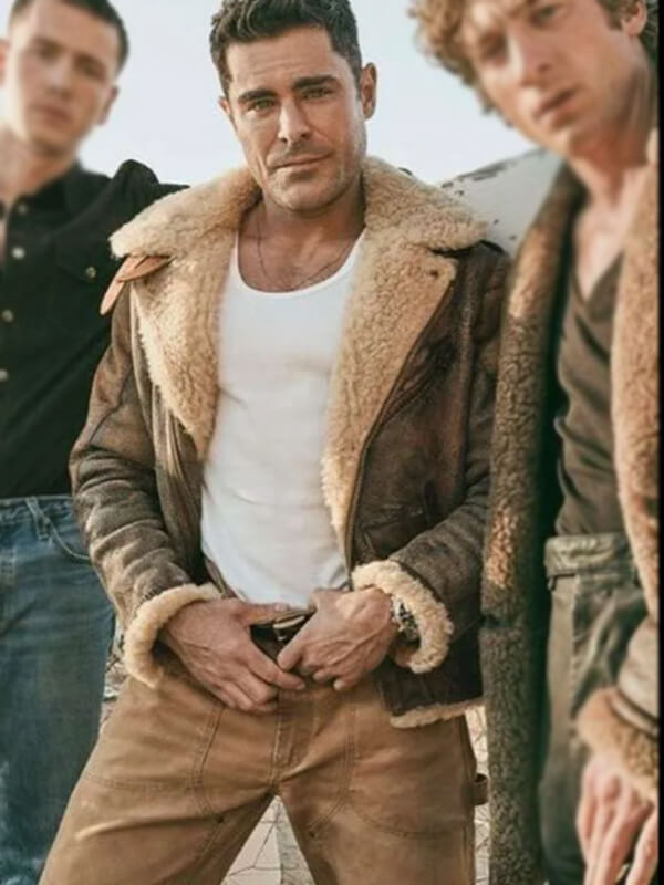 The Iron Claw 2023 Zac Efron Leather Jacket