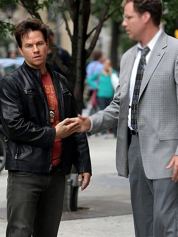 The Other Guys 2010 Mark Wahlberg Black Leather Jacket