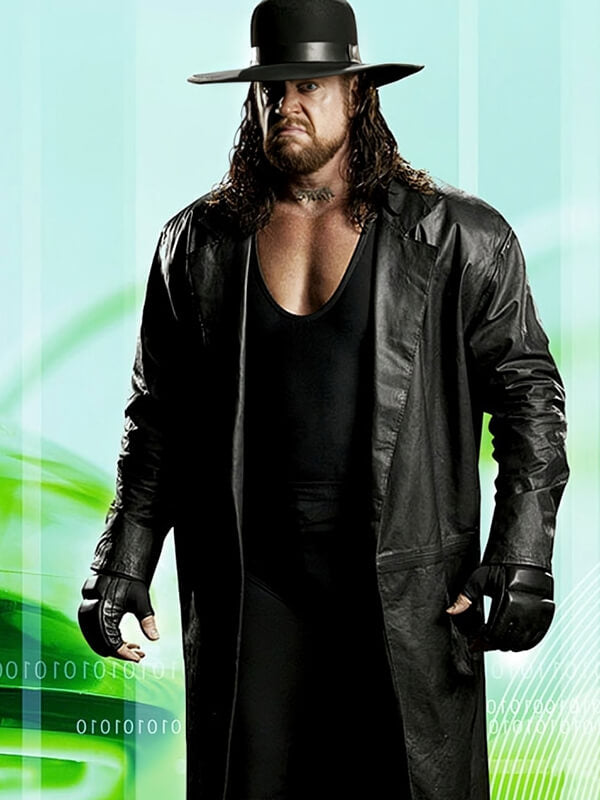 The Undertaker Black Leather Long Coat