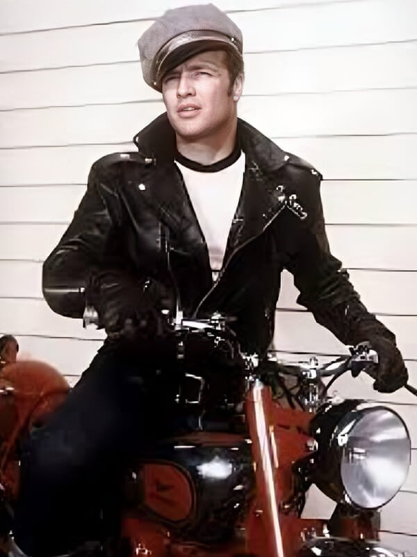 The Wild One 1953 Marlon Brando Black Leather Jacket
