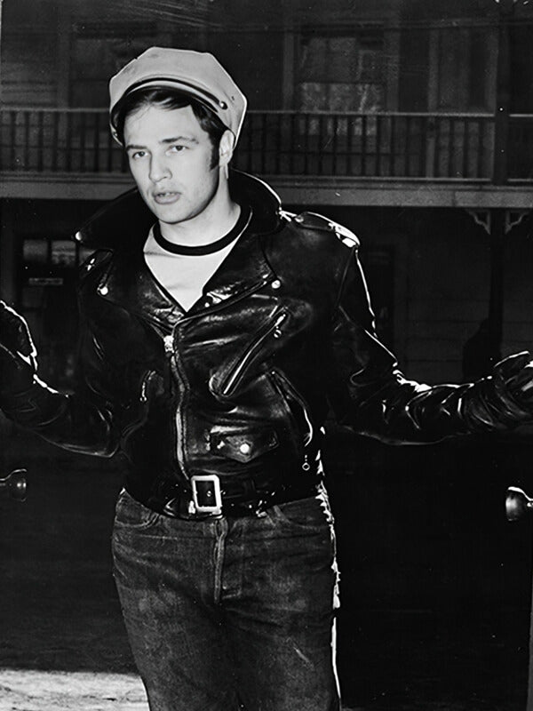 The Wild One 1953 Marlon Brando Black Leather Jacket