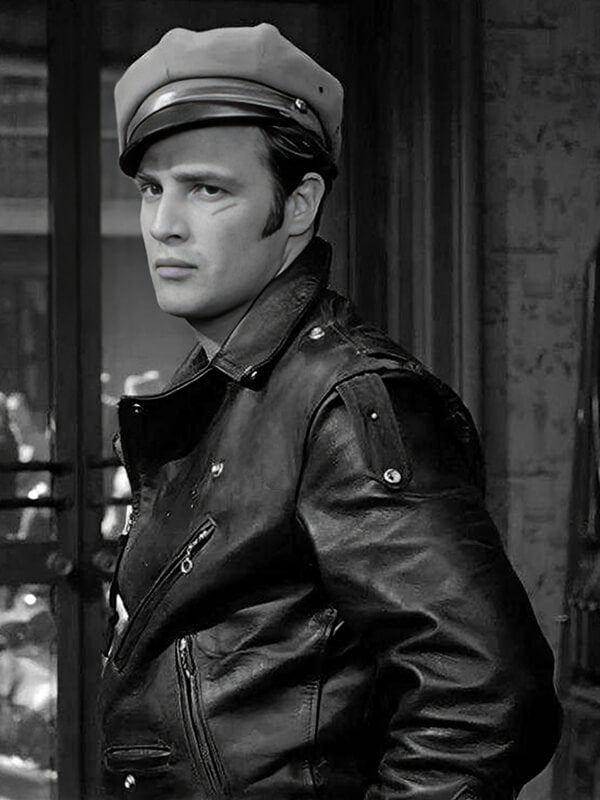 The Wild One 1953 Marlon Brando Black Leather Jacket
