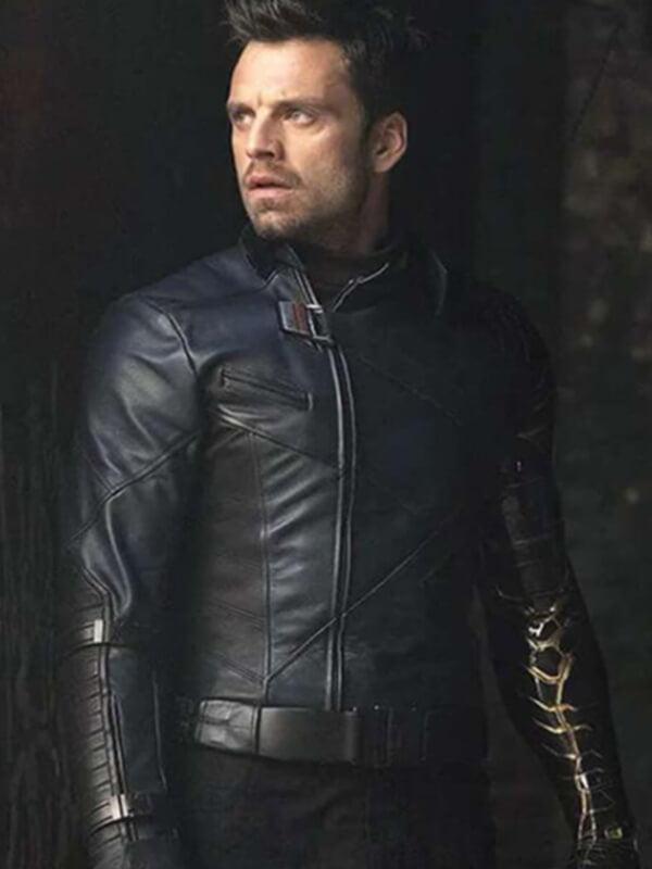 Thunderbolts 2025 Sebastian Stan Black Leather Jacket