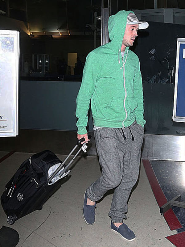 Tom Felton Sigthing Los Angeles Green Hoodie Jacket
