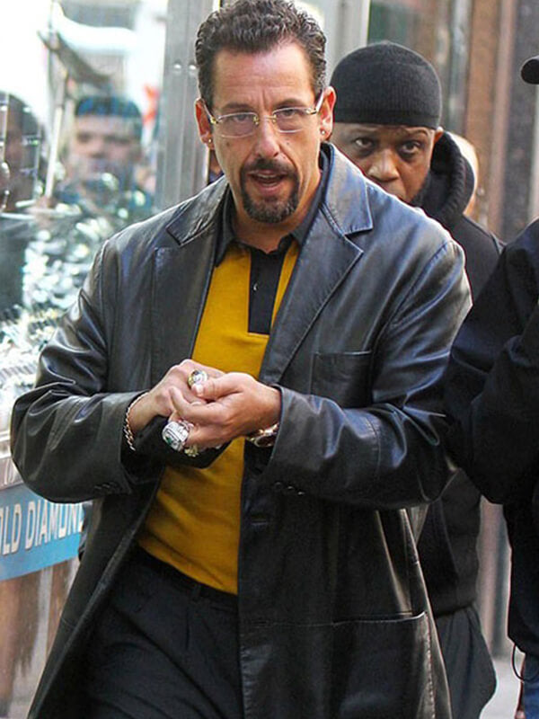 Uncut Gems 2019 Adam Sandler Black Leather Blazer