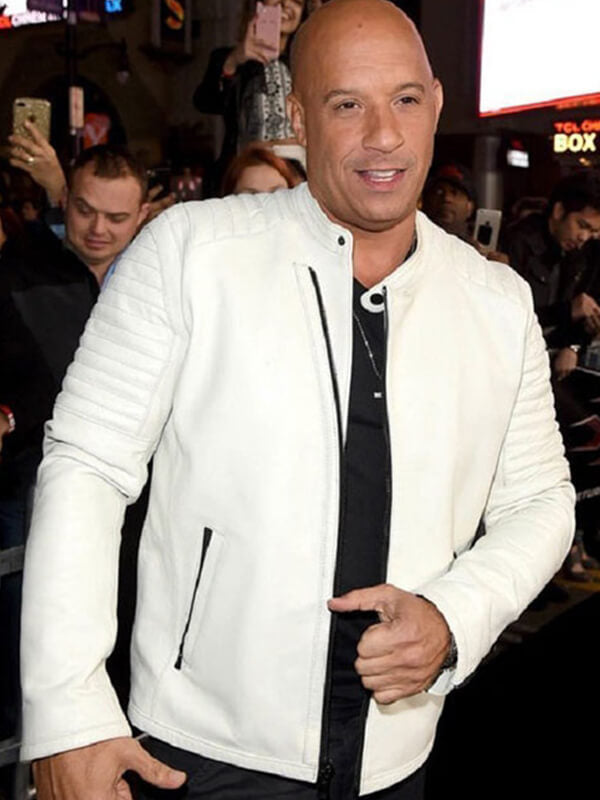 Vin Diesel White Quilted Leather Jacket