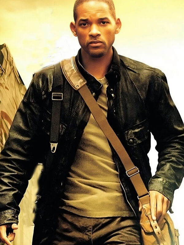 Will Smith I am Legend 2007 Black Leather Jacket