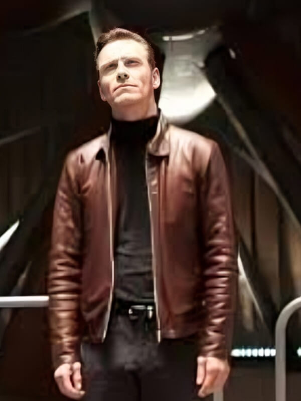 X Men First 2011 Micheal Fassbender Brown Leather Jacket