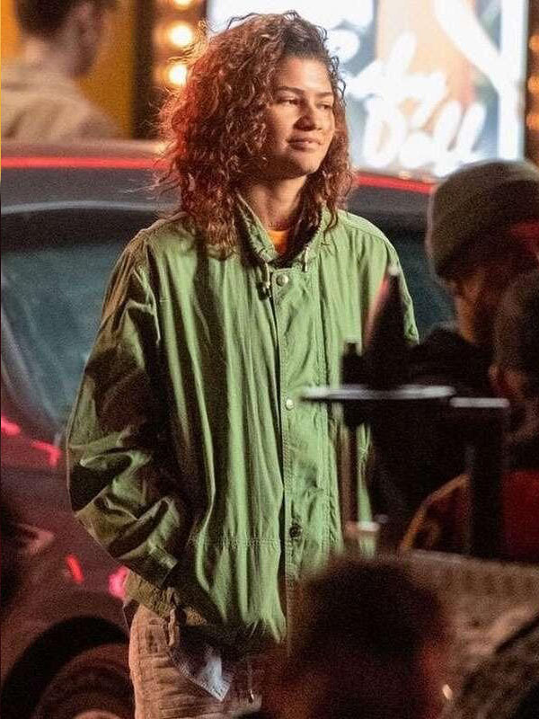 Zendaya Euphoria Season 03 Green Cotton Jacket