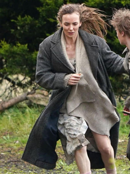 28 Years Later 2025 Jodie Comer Grey Wool Coat