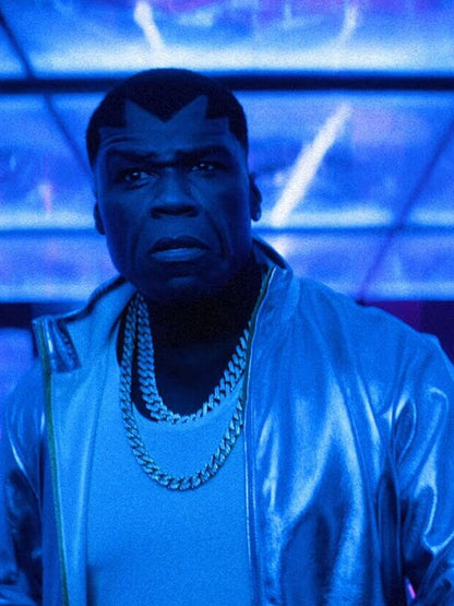 50 Cent Street Figther 2026 White Leather Jacket