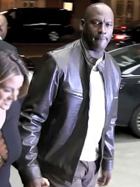 Michael Jordan Dark Brown Leather Jacket